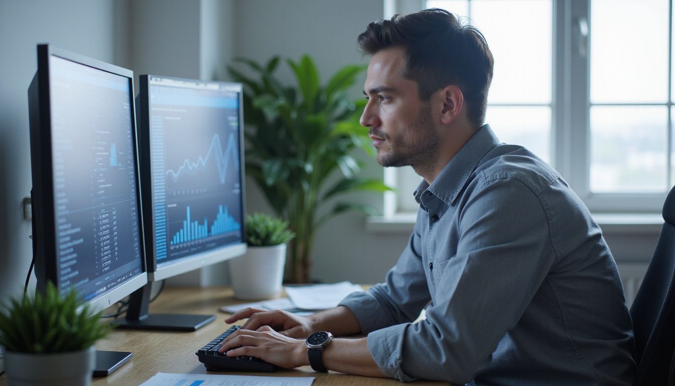 A mid-30s online gambling platform supervisor analyzing data and strategies. A mid-30s online gambling platform supervisor analyzing data and strategies.